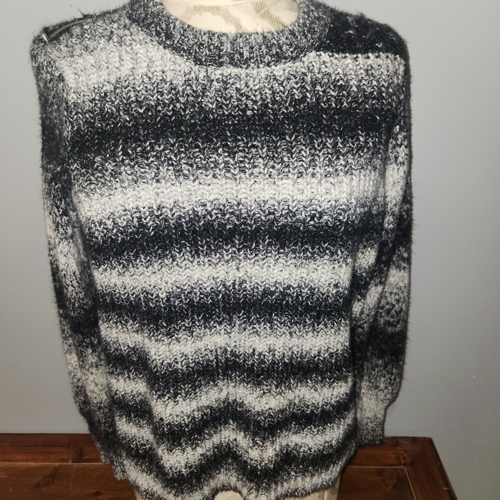 Michael Kors Black and White Crewneck Sweater